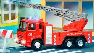 The Red Fire Truck with The Police Car | Emergency Cars Cartoon for kids