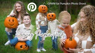 Carving Pumpkin Heads for Pinterest inspired photoshoot | mini fall vlog 