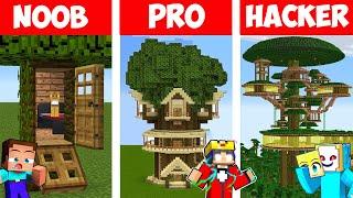 Minecraft NOOB vs PRO vs HACKER: JUNGLE BAUMHAUS BAU CHALLENGE 