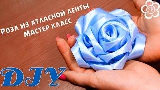 Роза из атласной ленты 5 см / DIY Fabric Rose