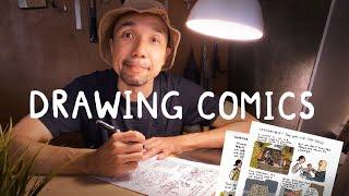 COMICS PROCESS- How I draw comics from rough sketches to inking to colouring