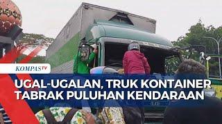 Emosi Truk Ugal-Ugalan Tabrak Puluhan Kendaraan di Tangerang, Massa Kepung Sopir Truk