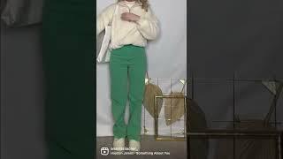 Styling last summer trends for this winter : viral green jeans | ANASTASIIACHER[ #shorts