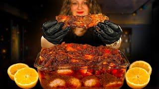 ASMR & RECIPE * Deshelled Seafood Boil in Bloves Sauce * مكبانق الاكل البحري والطريقة
