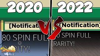 80th Rarity Spin In 2020 Vs 2022... (Shindo Life)