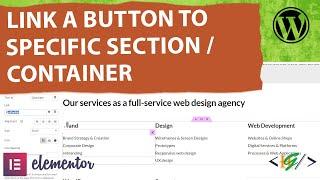 How to Add Link to a Button to Container using CSS ID in Elementor WordPress | Section | ID