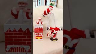 Cute Santa Clause Climbing the Ladder! Santa toys  #shortsvideo #christmas #present #santa
