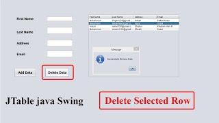 JTable in Java Swing | Delete Selected Row From JTable | Sohail Voice