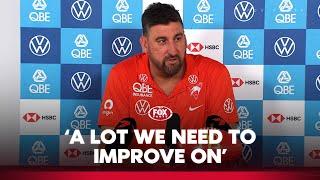 Dean Cox 'sour' after failed fourth-quarter fight back costs Swans | Press Conference | Fox Footy