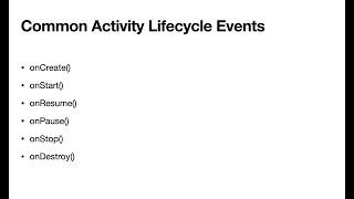 Overview of Android Activity Lifecycle