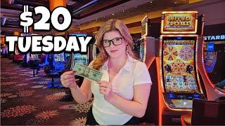 I Put $20 in 10 Slots in Las Vegas & WHAT A FINISH!