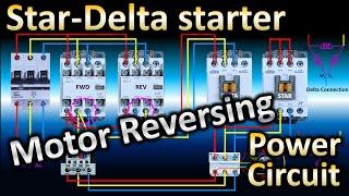 Star Delta Starter with Motor Reversing Option / Reversing of Induction Motor / Power Circuit