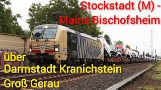 Von Stockstadt (Main) nach Mainz - Bischofsheim über Darmstadt - Kranichstein und Groß Gerau