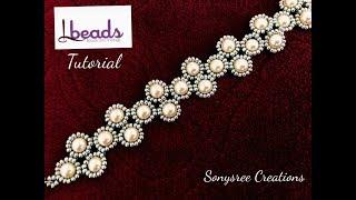 Beaded Pearl Wedding Bracelet lbeads.com || Christmas Gift ideas || How to make Beaded Bracelet