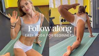 EASY YOGA FOR BEGINNERS - Inner Thighs & Hamstrings (follow along )