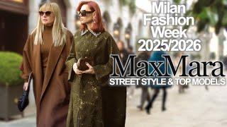 MaxMara Street Style Milan Fashion Week 2025/2026: Best Elegant Fashionistas and Top Models #vogue