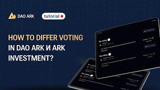 Initiatives on XDAO. How to differ voting in DAO ARK and in DAO ARK Investment?