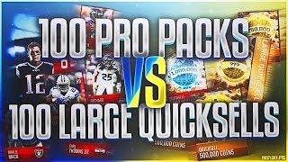 100 PRO PACKS VS. 100 LARGE QUICKSELLS! Madden Mobile 18