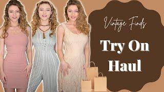 TRY ON HAUL Vintage | Model Goes Thrifting!