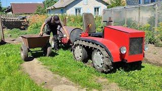 Самодельная садовая тачка самосвал и бур.