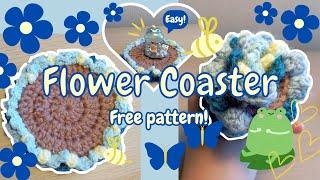 Cute Flower Coaster Free Crochet Pattern!