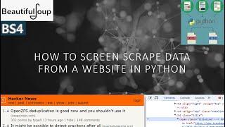 How to Screen Scrape a Website Using Python and BeautifulSoup (BS4) | Learn with Dr. Todd Wolfe