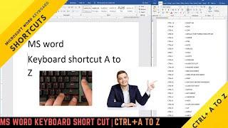 All Useful ms word  shortcut keys From CTRL+A to Z