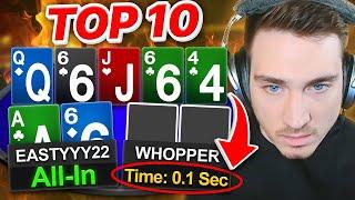 HORRIFIC SLOWROLL in OUTRAGEOUS 100NL Pot?! | Top 10 Hands Ep. 180