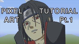 Minecraft Pixel Art Tutorial - Itachi Uchiha Part 1