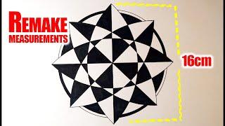 Simple Geometric Art - Remake by Edward Black Rose - Visible Lines, Measurements