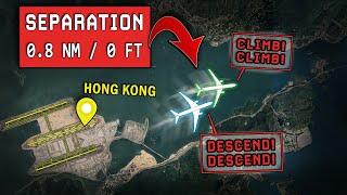 NEAR MID-AIR COLLISION between Cargo Planes at Hong Kong!