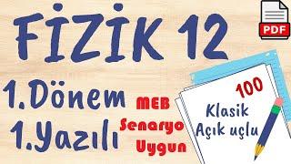 Fizik 12. Sınıf 1. Dönem 1. Yazılı Soruları Yazılıya hazırlık +PDF 2024 2025 açık uçlu / klasik