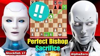 Stockfish 17's PERFECT CHESS GAME Where he Gifted His Full Bishop Against AlphaZero | Chess Game