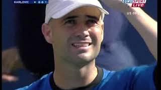 USO 2005 R2 - Agassi vs Karlovic (Part 2)