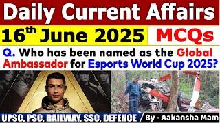 16th June  2025 | June Daily Current Affairs 2025 | Current Affairs 2025 | Dewashish #mcq #current