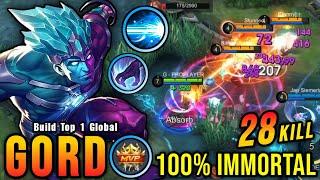 28 Kills No Death!! Next Level Play Gord Best Build Jungler!! - Build Top 1 Global Gord ~ MLBB