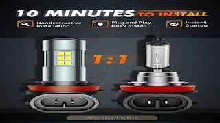 SEALIGHT H11/H8/H16 LED Fog Light Bulbs, 6000K Xenon White, 27 SMD Chips, 360-degree Illumination,