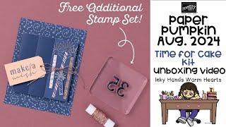 Paper Pumpkin Unboxing and Assembly August 2024 Time for Cake Kit Stampin Up! Inky Hands Warm Hearts