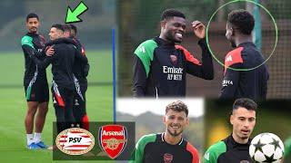 Saka & Martinelli Boost Arsenal Final Training Ahead of PSV | INSIDE TRAINING