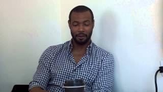 Isaiah Mustafa - the Old Spice man on a horse for TotallyBlond.com