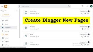 How to create multiple pages in blogger | how to categorize my blogspot