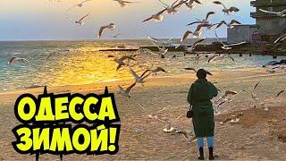 ОДЕССА ЗИМОЙ 18 ЯНВАРЯ 2022️РАССВЕТ НА МОРЕ️СОБАЧИЙ ПЛЯЖ️ODESSA IN WINTER JANUARY 2022 ️