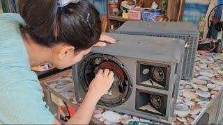 Repairing a pair of speakers that had mice get inside and damaged the speaker membrane