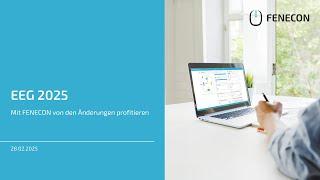 EEG 2025: Mit FENECON von den Änderungen profitieren | FENECON Webinar