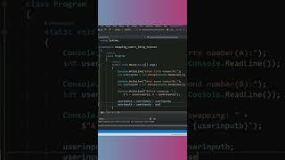Swapping Numbers without using Third Variable program in C# #shorts