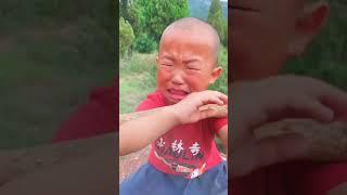 Shaolin boy very hard learning kung fu. Chinese kung fu