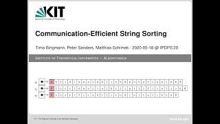 Communication-Efficient String Sorting Presentation at IPDPS'20