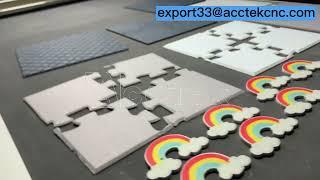 V cut head cutting sample show by AccTek cnc cutting machine