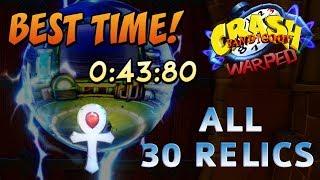 Crash Bandicoot 3: Warped - All Gold / Platinum Relics Time Trials (Speedrun Walkthrough)