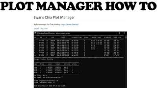 Chia plot manager how to